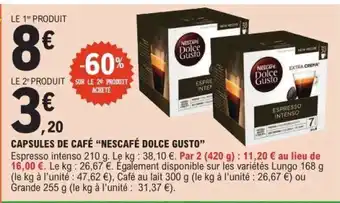 E.Leclerc CAPSULES DE CAFÉ NESCAFÉ DOLCE GUSTO offre