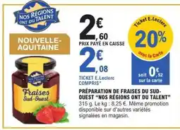E.Leclerc Préparation de Fraises du Sud-Ouest offre