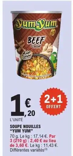 E.Leclerc SOUPE NOUILLES “YUM YUM” offre