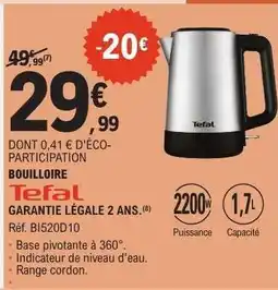 E.Leclerc Bouilloire Tefal offre