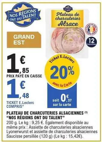 E.Leclerc Plateau de charcuteries alsaciennes offre