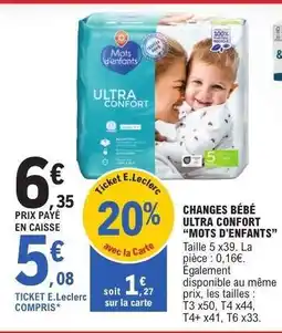 E.Leclerc Changes Bébé Ultra Confort 'Mots d'Enfants' offre