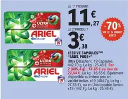 E.Leclerc LESSIVE CAPSULES ARIEL PODS offre