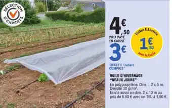E.Leclerc Voile d'hivernage 'Beaux Jours' offre