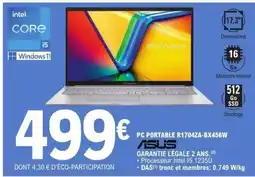 E.Leclerc PC PORTABLE R1704ZA-BX456W offre