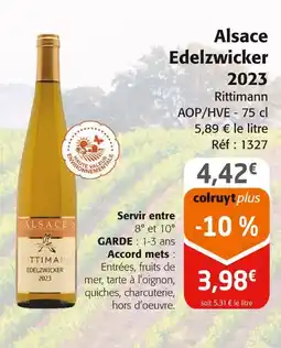 Colruyt Alsace edelzwicker 2023 offre