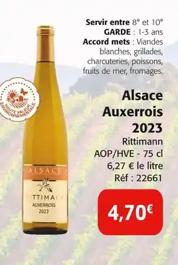 Colruyt Alsace Auxerrois 2023 offre