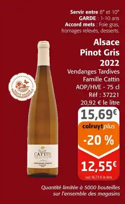 Colruyt Alsace Pinot Gris 2022 offre