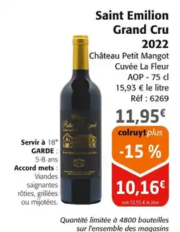 Colruyt CHATEAU PETIT MANGOT Saint Emilion Grand Cru 2022 offre