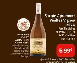 Colruyt Savoie Apremont Vieilles Vignes 2024 offre