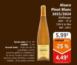 Colruyt WOLFBERGER Alsace pinot blanc 2023/2024 offre