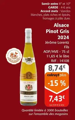 Colruyt Alsace Pinot Gris 2024 offre