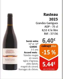 Colruyt GRANDES GARRIGUES Rasteau 2023 offre