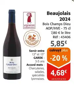 Colruyt BOIS CJAMPS DIEU Beaujolais 2024 offre