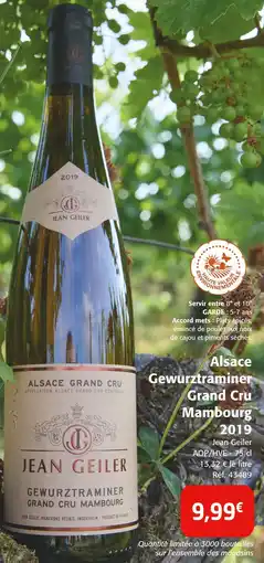 Colruyt Alsace Gewurztraminer Grand Cru Mambourg 2019 offre