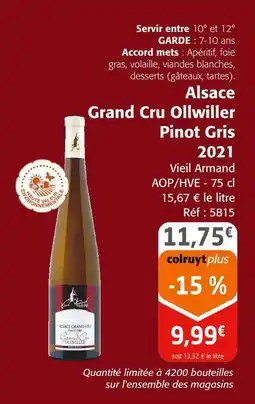 Colruyt Alsace Grand Cru Ollwiller Pinot Gris 2021 offre