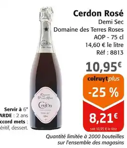 Colruyt DOMAINE DES TERRES ROSES Cerdon rosé offre