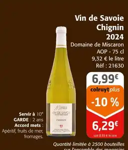 Colruyt Vin de Savoie Chignin 2024 offre