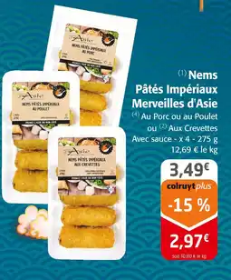 Colruyt MERVEILLES D'ASIE Nems Pâtés Impériaux Au Porc offre