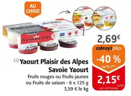 Colruyt PLAISIR DES ALPES Yaourt Savoie Yaourt offre