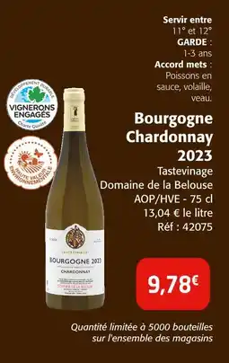 Colruyt DOMAINE LA BLOUSE Bourgogne Chardonnay 2023 offre