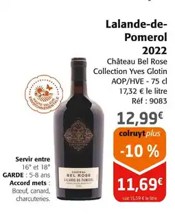 Colruyt CHATEAU BEL ROSE Lalande-de-Pomerol 2022 offre