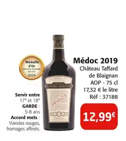 Colruyt CHÂTEAU TAFFARD DE BLAIGNAN Médoc 2019 offre