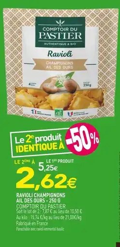 naturéO Comptoir du Pastier Ravioli champignons ail des ours offre