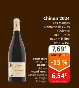 Colruyt DOMAINE DES CLOS Chinon 2024 offre