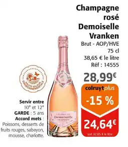 Colruyt DEMOISELLE VRANKEN Champagne rosé offre