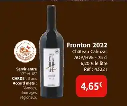 Colruyt CHATEAU CAHUZAC Fronton 2022 offre