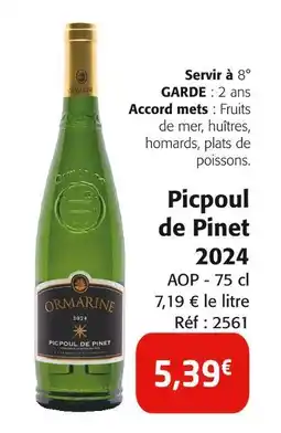 Colruyt Picpoul de pinet 2024 offre