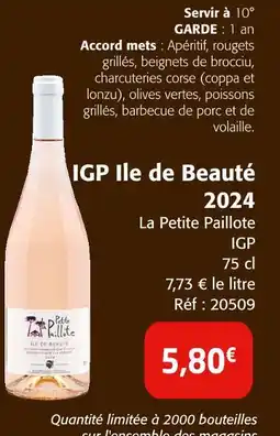 Colruyt LA PETITE PAILLOTE IGP Ile de Beauté 2024 offre
