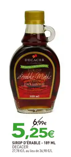 naturéO DECACER Sirop d'érable - 189 ml offre