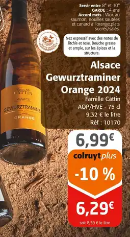 Colruyt FAMILLE CATTIN Alsace Gewurztraminer Orange 2024 offre