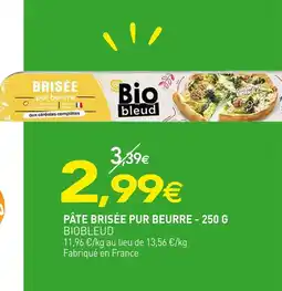 naturéO BIOBLEUD PÂTE BRISÉE PUR BEURRE - 250 G offre