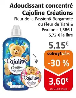 Colruyt CAJOLINE CRÉATIONS Adoucissant concentré offre
