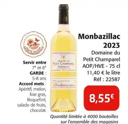 Colruyt DOMAINE DU PETIT CHAMPAREL Monbazillac 2023 offre