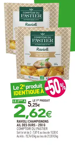 naturéO COMPTOIR DU PASTIER Ravioli champignons ail des ours - 250 g offre