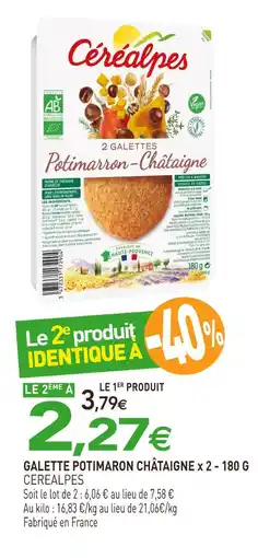 naturéO CEREALPES Galette potimaron châtaigne x 2 - 180 g offre