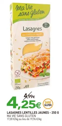 naturéO MA VIE SANS GLUTEN Lasagnes lentilles jaunes offre