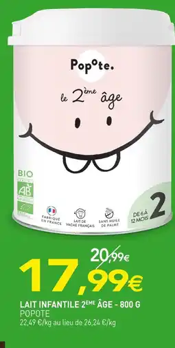 naturéO POPOTE Lait infantile 2ème âge - 800 g offre