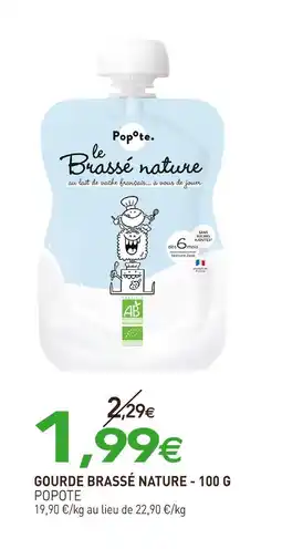naturéO POPOTE Gourde brassé nature - 100 g offre