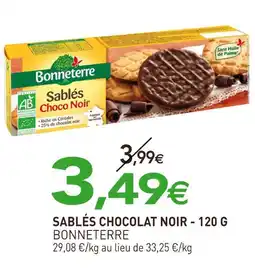 naturéO BONNETERRE Sablés chocolat noir - 120 g offre
