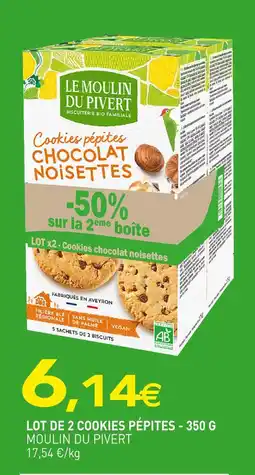 naturéO MOULIN DU PIVERT Lot de 2 cookies pépites - 350 g offre