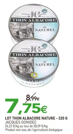 naturéO JACQUES GONIDEC Lot thon albacore nature - 320 g offre