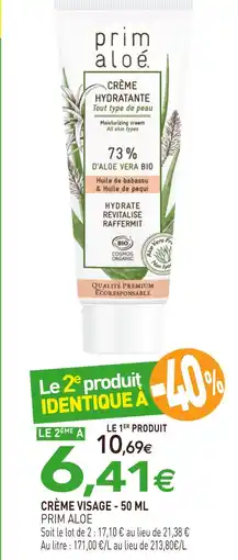 naturéO PRIM ALOE Crème hydratante tout type de peau offre