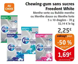 Colruyt FREEDENT WHITE Chewing-gum sans sucres offre