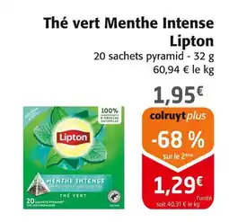 Colruyt LIPTON Thé vert menthe intense offre