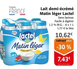 Colruyt LACTEL Lait demi-écrémé Matin léger offre